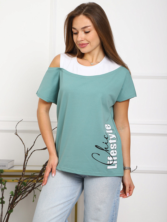 Футболка женская Чика св.изумруд