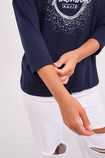 Лонгслив жен. Гламур индиго