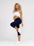 Бриджи кулирка с лайкрой однотонные синий