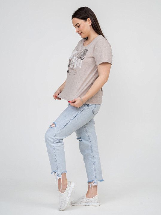 Футболка женская Сафари-1 бежевый/меланж