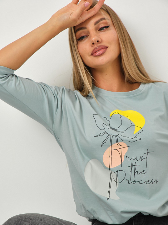 Лонгслив Николь аква