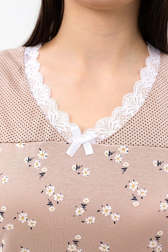 Ночная сорочка Астра крыло беж/цветы