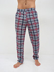Пижама мужская Олимп кор.рукав бордо/клетка