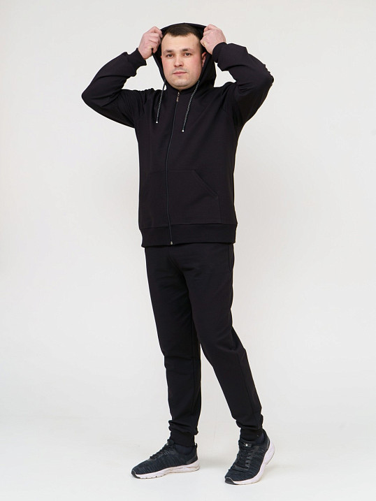Костюм мужской Степ черный футер 2-х нитка