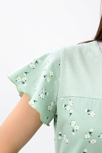 Ночная сорочка Астра крыло фисташка/цветы