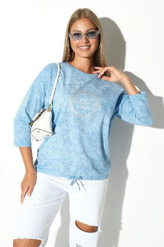 Лонгслив жен. Гламур варенка голубой