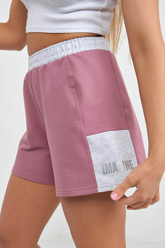 Шорты женские Рокси футер брусника