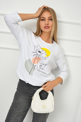 Лонгслив Николь белый