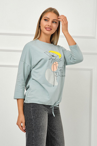 Лонгслив Николь аква