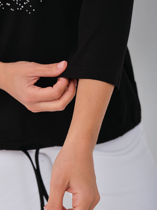 Лонгслив жен. Гламур черный