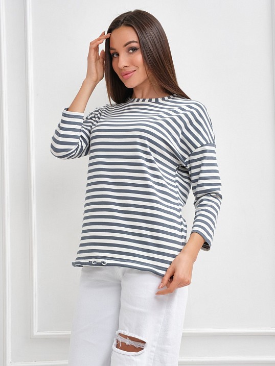 Лонгслив Николь графит/полоса Лонгслив Николь графит/полоса