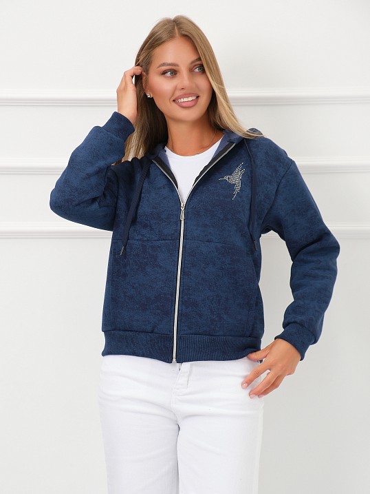 Толстовка женская Дюна начёс индиго