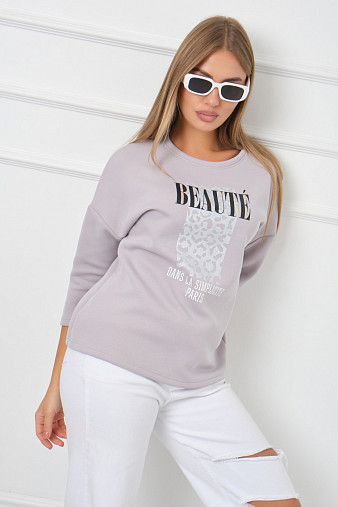 Свитшот женский Бьюти серый