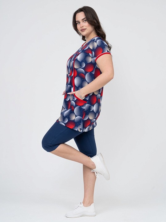 Костюм домашний Света синий/круги