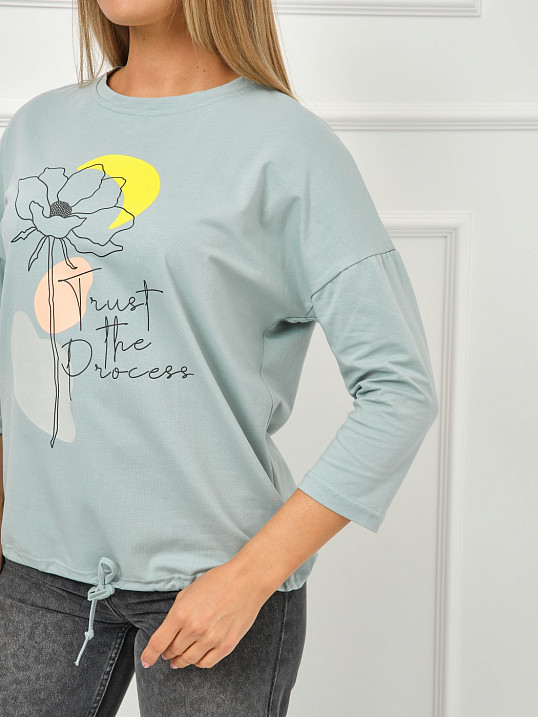 Лонгслив Николь аква