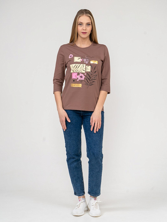 Лонгслив Элис рукав 3/4 какао