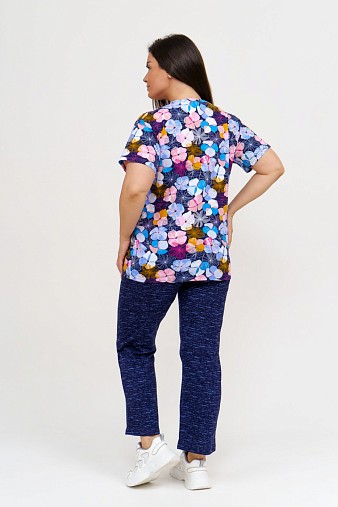 Костюм Поэзия индиго/мультиколор