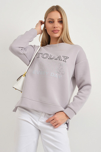 Свитшот женский Лео серый