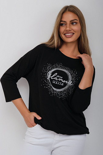 Лонгслив жен. Гламур черный