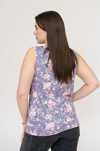 Майка Летнее признание серый/цветы