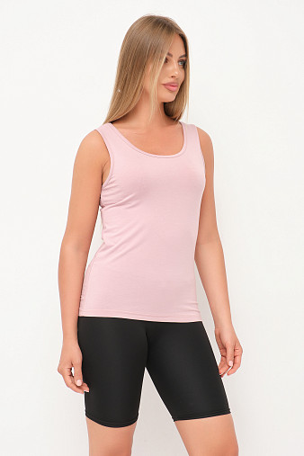 Майка вискозная однотонная пудра
