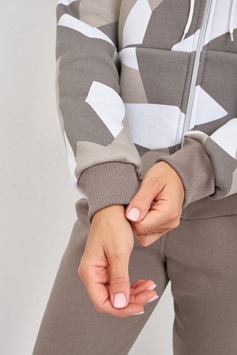 Костюм женский Дюна набивка начёс олива