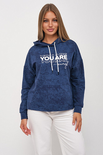 Толстовка женская Винтаж индиго