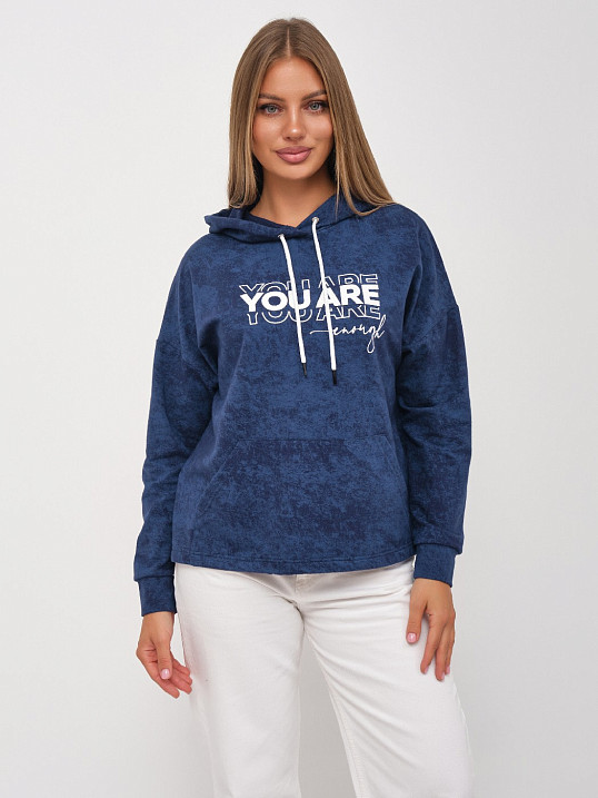 Толстовка женская Винтаж индиго