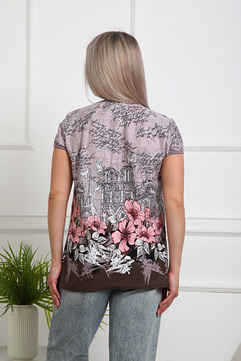 Футболка Сердечное тепло капучино/буквы