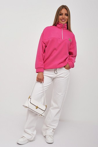 Толстовка жен. Тренд флис малина