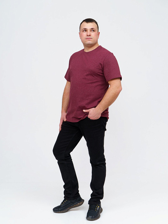Футболка мужская кор. рукав Меланж бордо