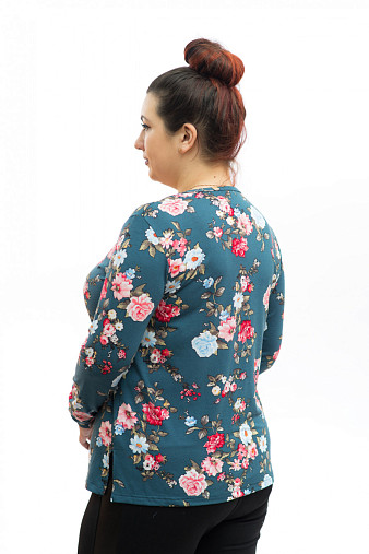 Джемпер Услада петроль/роза