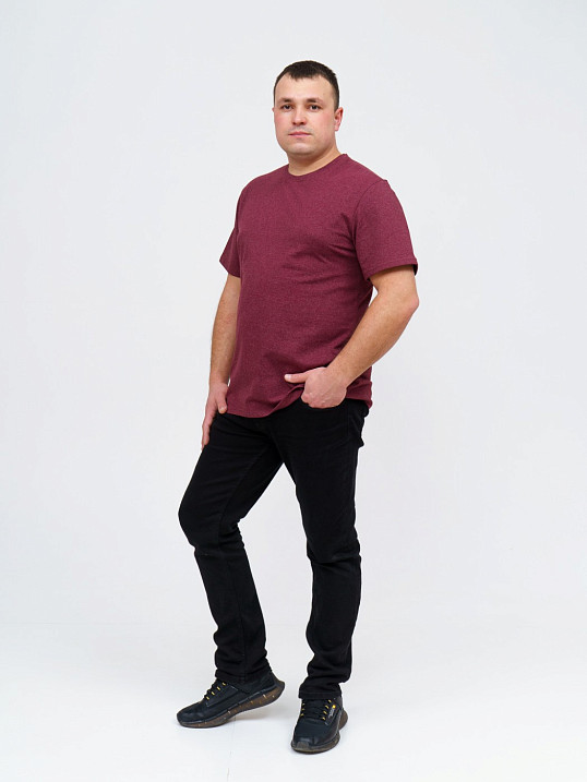Футболка мужская кор. рукав Меланж бордо