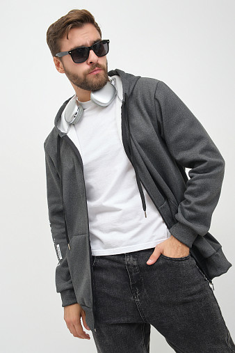 Толстовка муж. Дэнди 3-х нитка начес т.серый