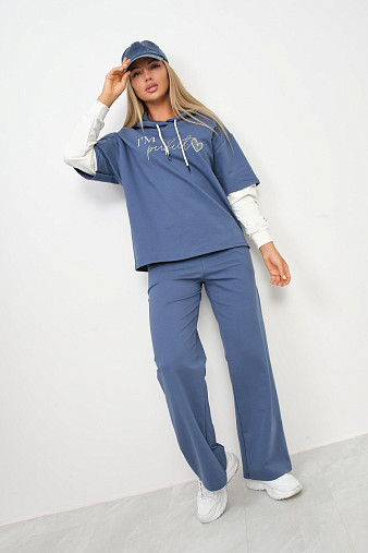 Костюм женский Венди со стразами индиго