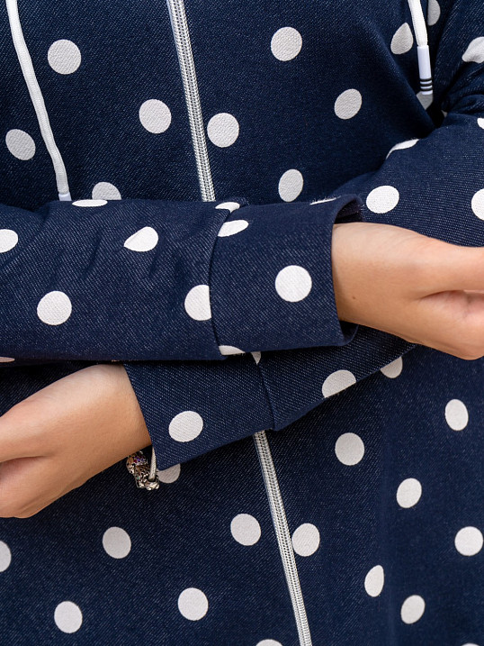 Толстовка женская Мираж футер т.синий/горох