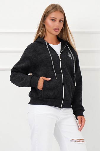 Толстовка женская Дюна начёс черный