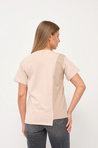 Футболка женская Креатив бежевый/таба