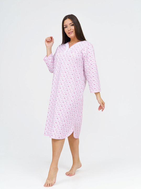 Ночная сорочка Камелия набивная белый/цветы