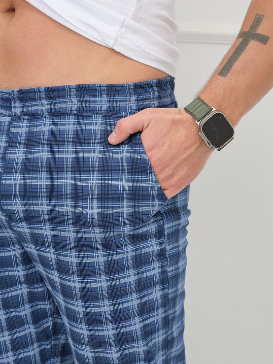 Брюки мужские Легион синий/клетка