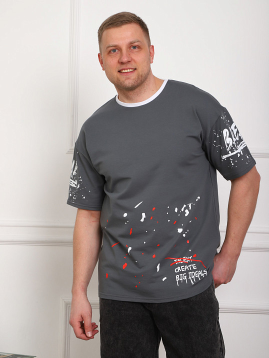 Футболка мужская Дорс футер серый