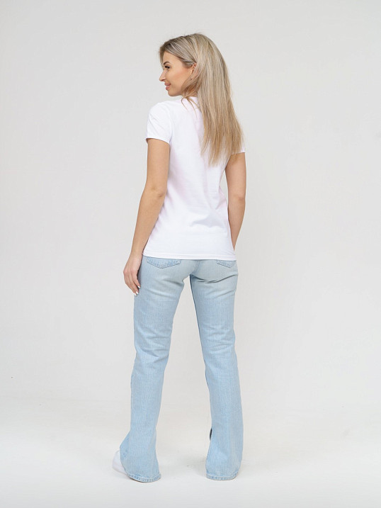 Футболка женская с кружевом белая