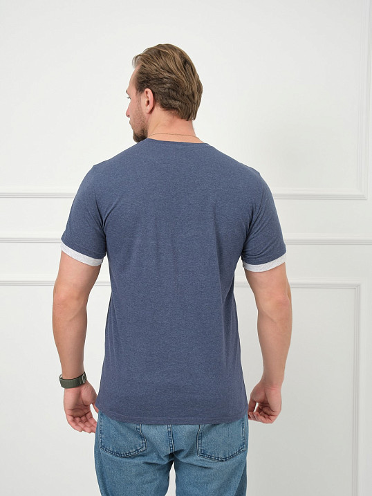 Футболка мужская Респект индиго/меланж