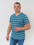 Футболка мужская полоса арт.М5002 т.зелёный мыс