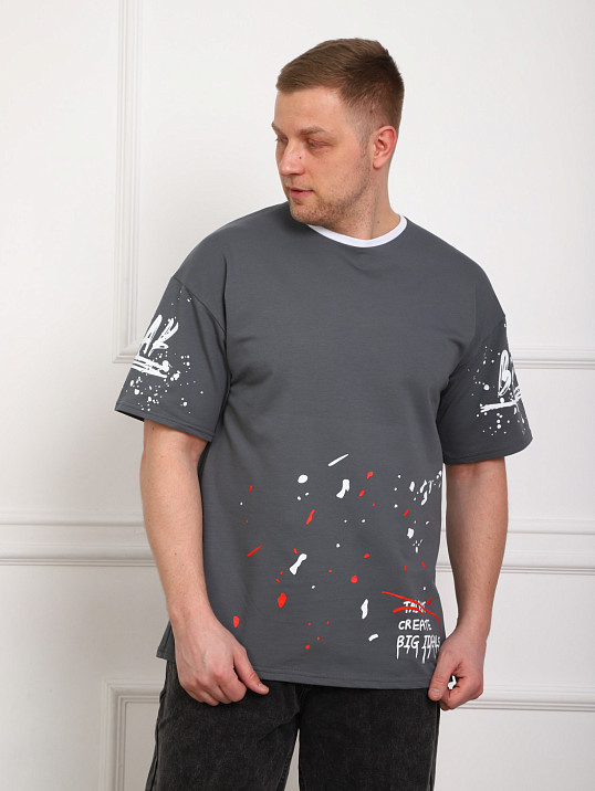 Футболка мужская Дорс футер серый