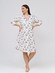 Ночная сорочка Камелия набивная белый/розы