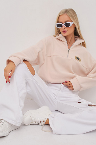 Толстовка жен. Тренд флис св.бежевый