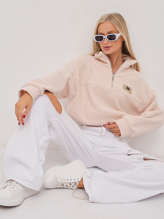 Толстовка жен. Тренд флис св.бежевый