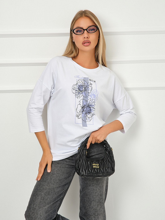 Лонгслив Стиль белый