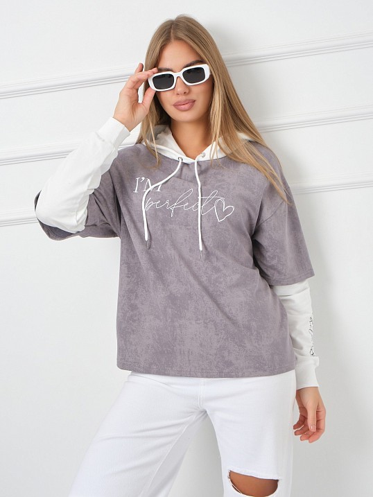 Толстовка женская Венди варенка св.серый